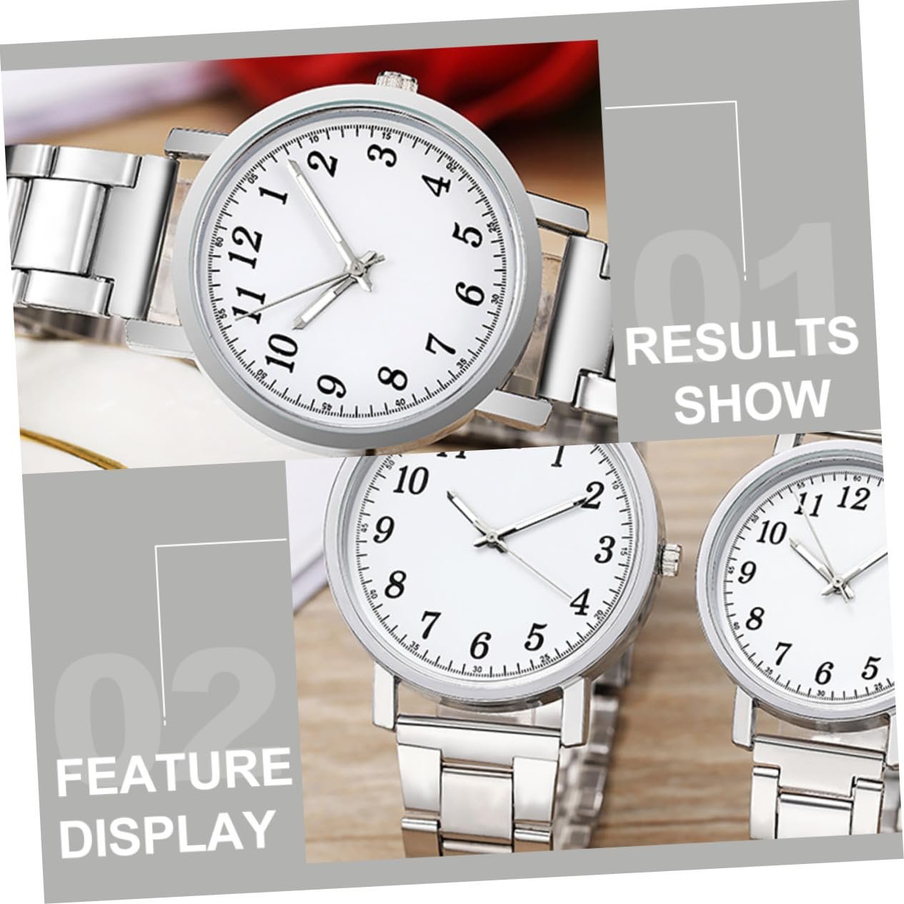 Годинник Парні PartyKindom Кварцовий Срібло Білий, фото №5