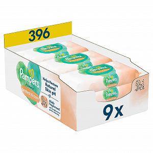 Влажные салфетки Pampers Harmonie Protect & Care, 9 упаковок по 44 салфетки (396 штук) - Фото 1
