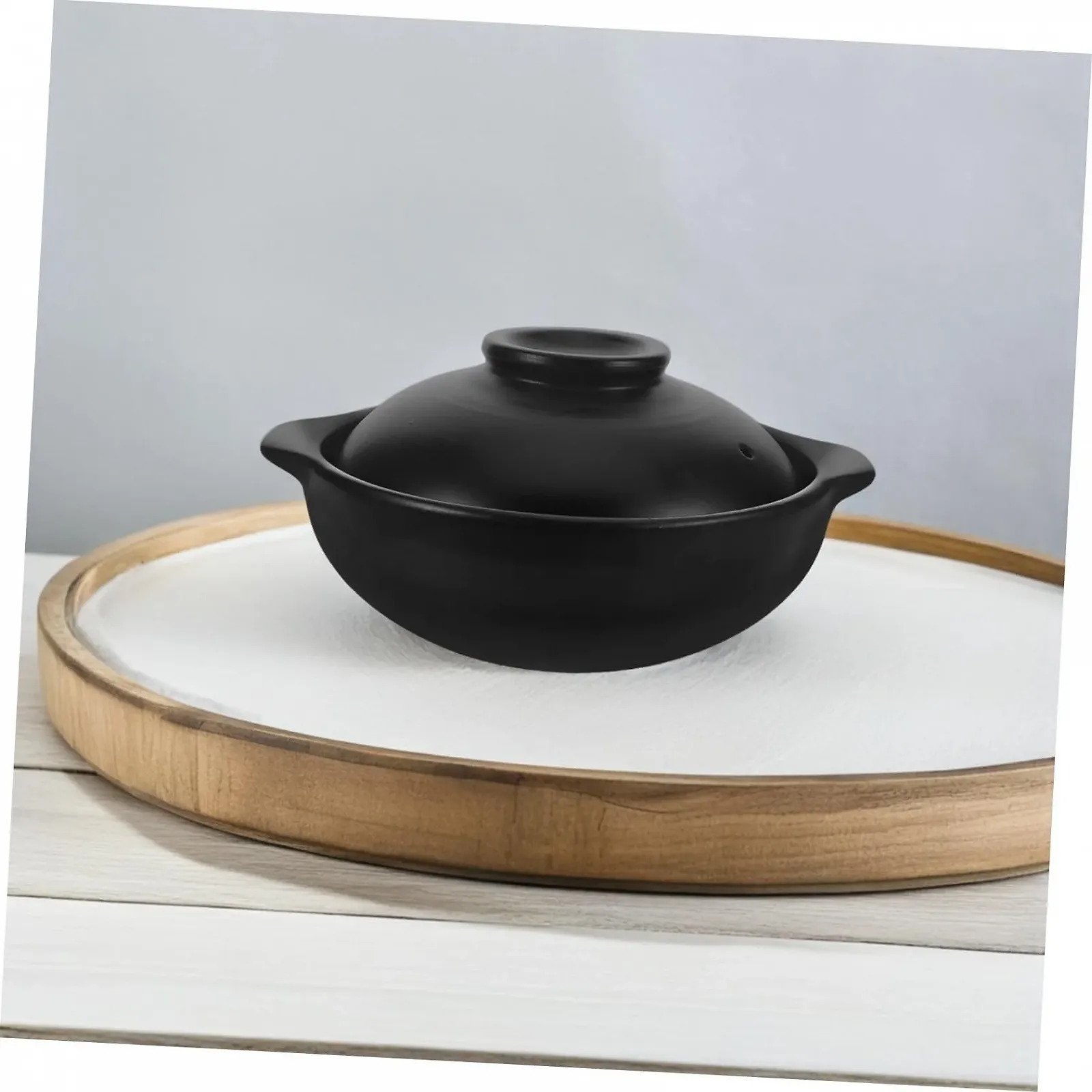 Кастрюля с крышкой термостойкая для пасты супов и рагу для открытого огня керамическая, фото №6