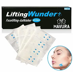 Стрічки для підтяжки обличчя LiftingWunder, невидима підтяжка обличчя, наліпки, 60 штук в упаковці - Фото 1