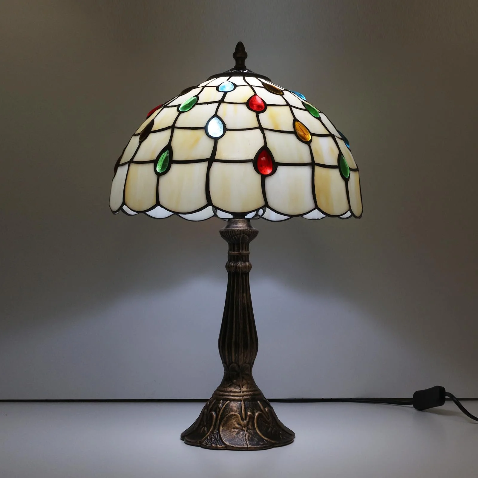 Настільна лампа Alpinaluz Tiffany Style E27 Бронзова латунь, фото №6