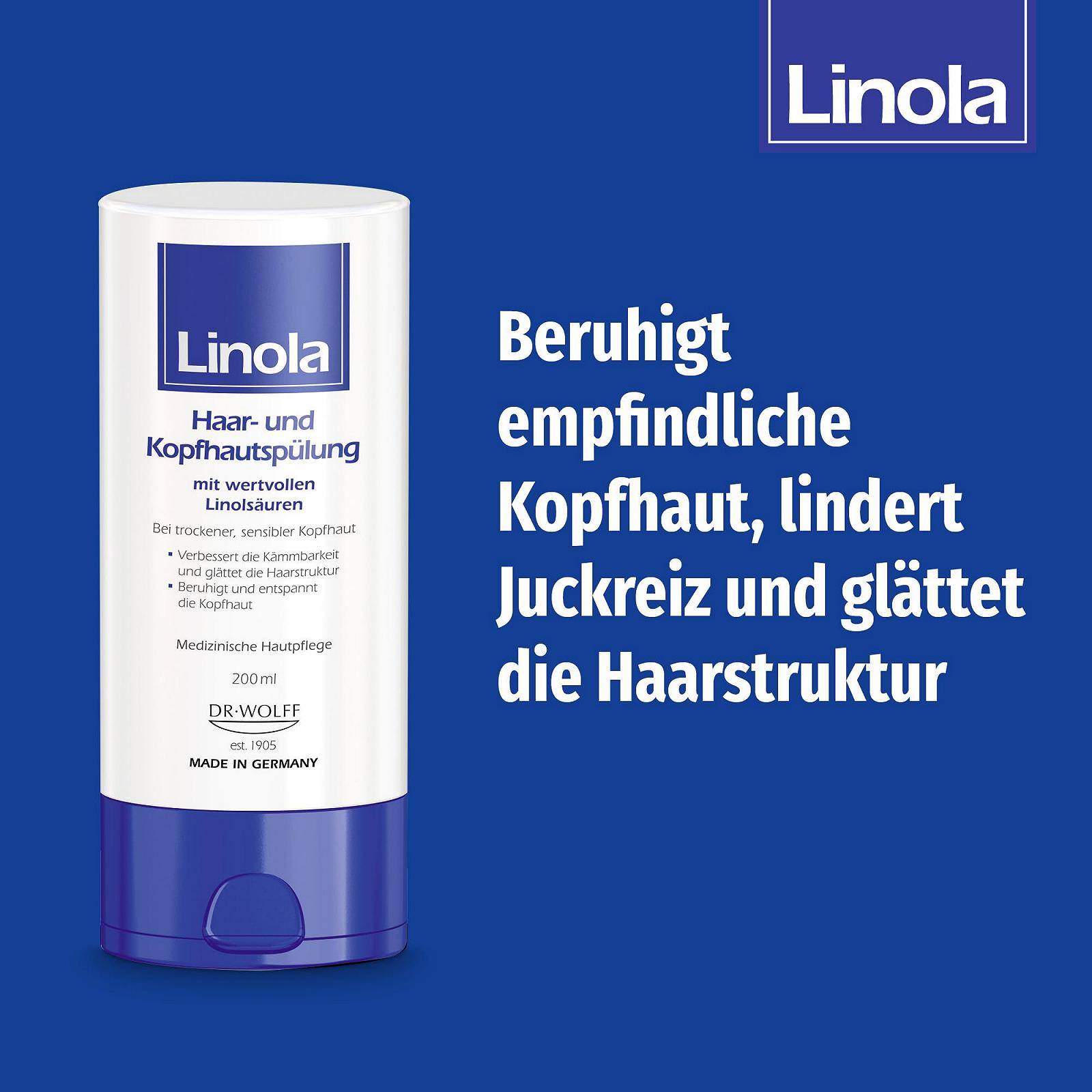 Кондиционер Linola Hair and Scalp 2 x 200 мл для сухой и чувствительной кожи головы, фото №3