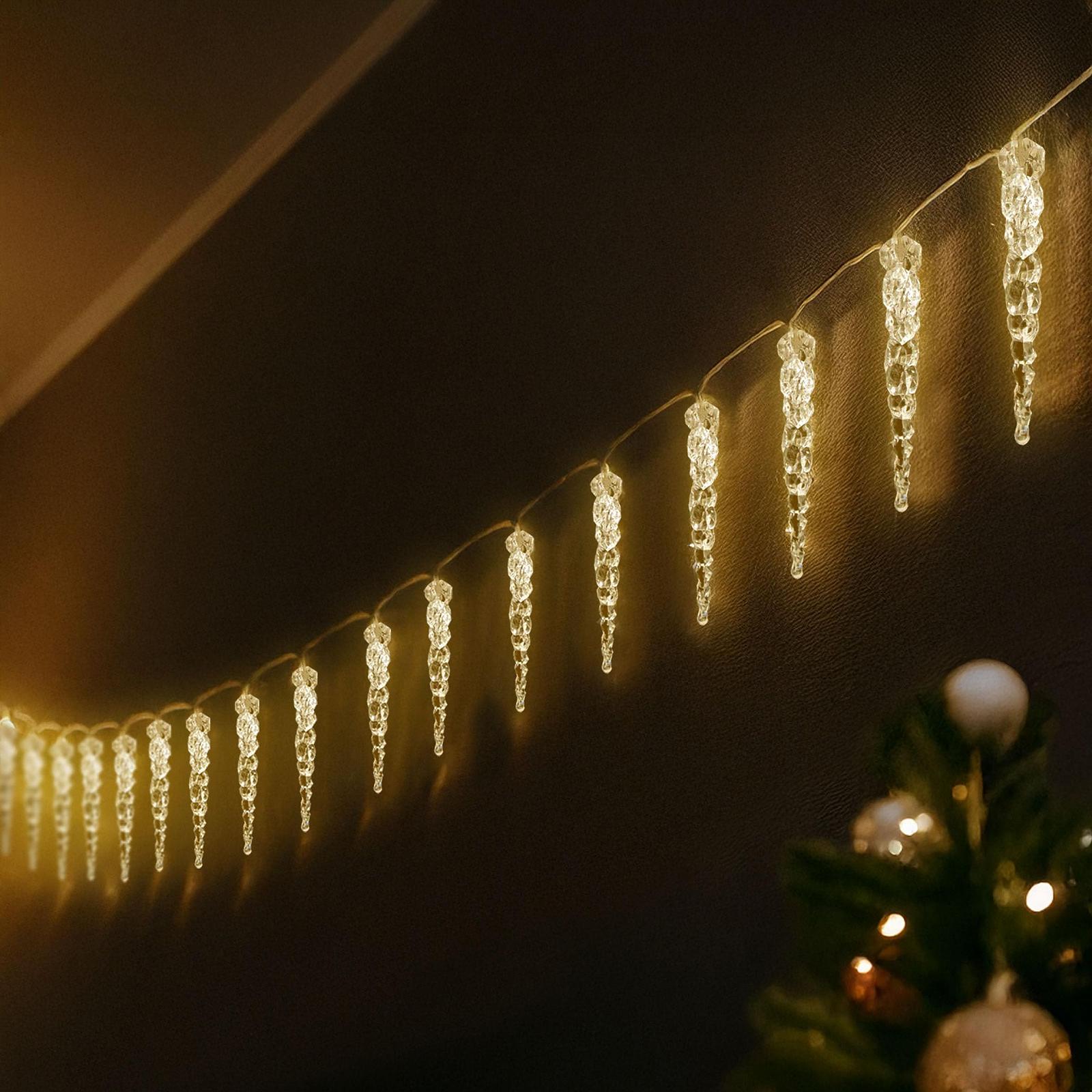 LED Гірлянда-бурульки Spetebo 190 см, 20 конусів, теплий білий, фото №5