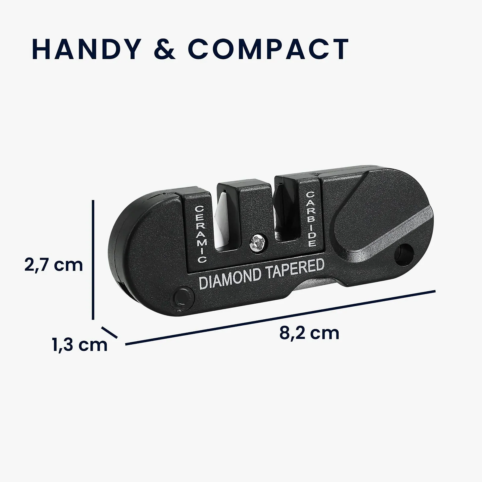 Точилка для ножів портативне kwmobile Whetstone Tungsten Steel Ceramic Diamond Rod Чорне, фото №6