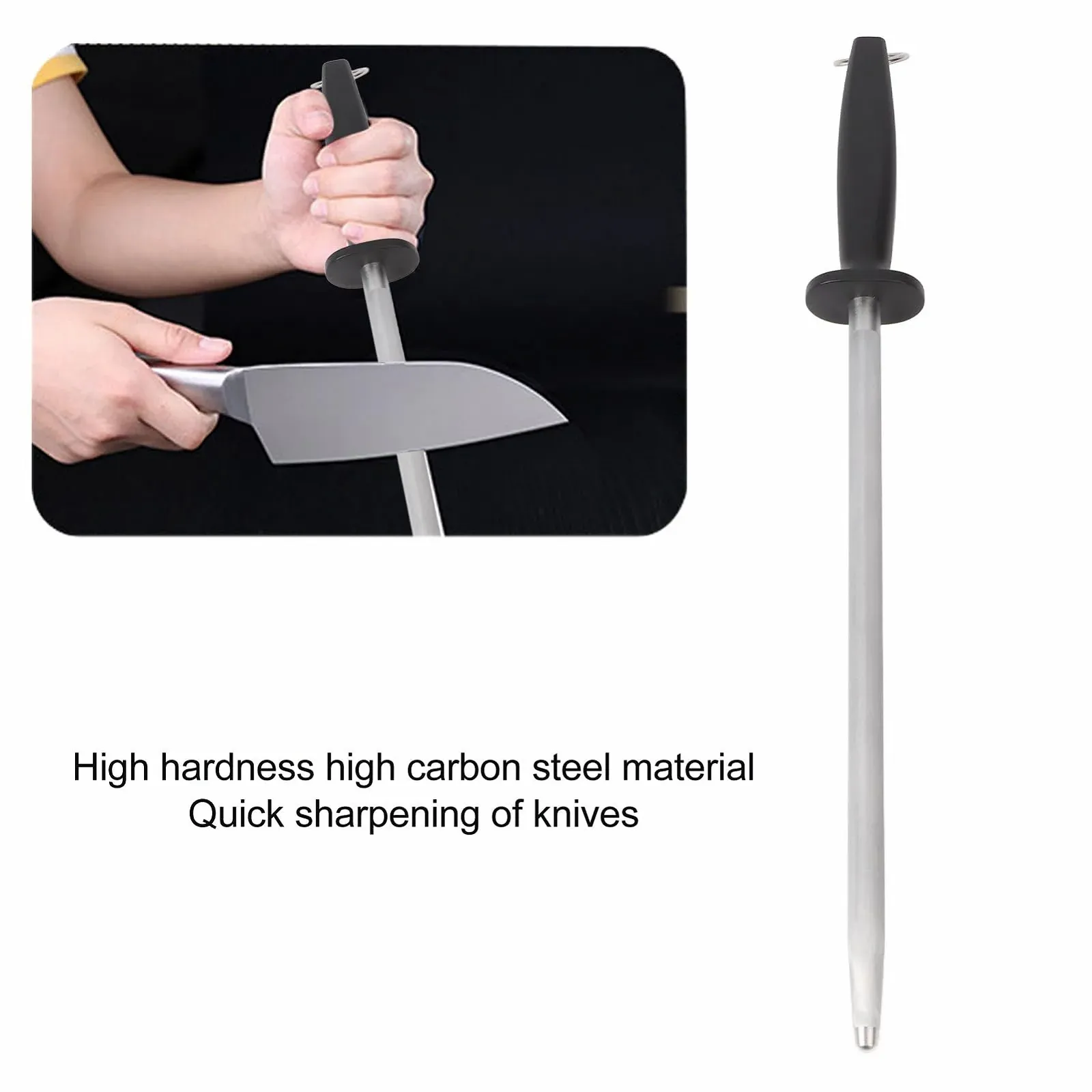 Мусат Pssopp 12-дюймовий професійний із вуглецевої сталі з ергономічною ручкою, фото №4