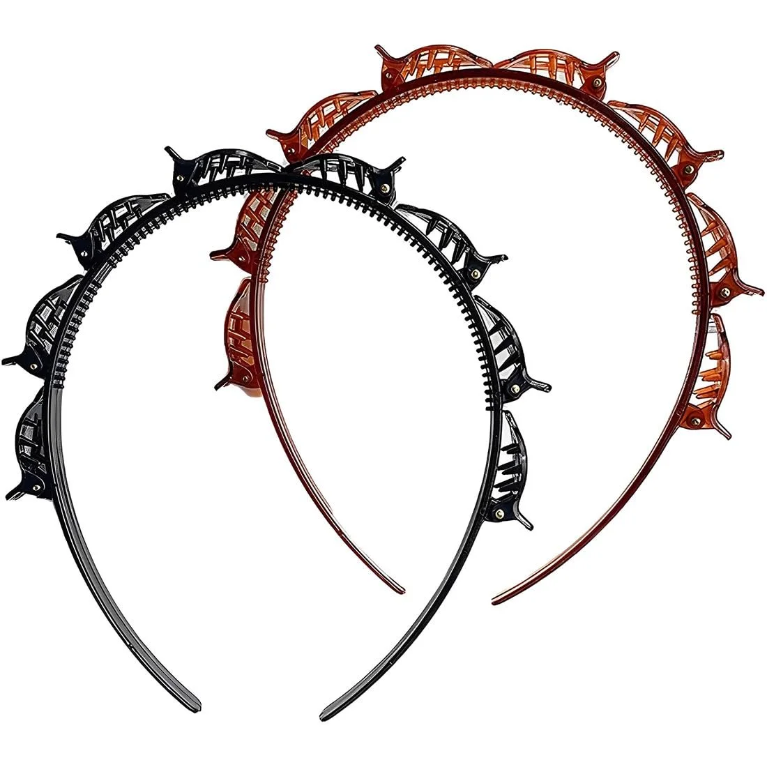 Обруч для волос с зубцами и клипсами, фото №1