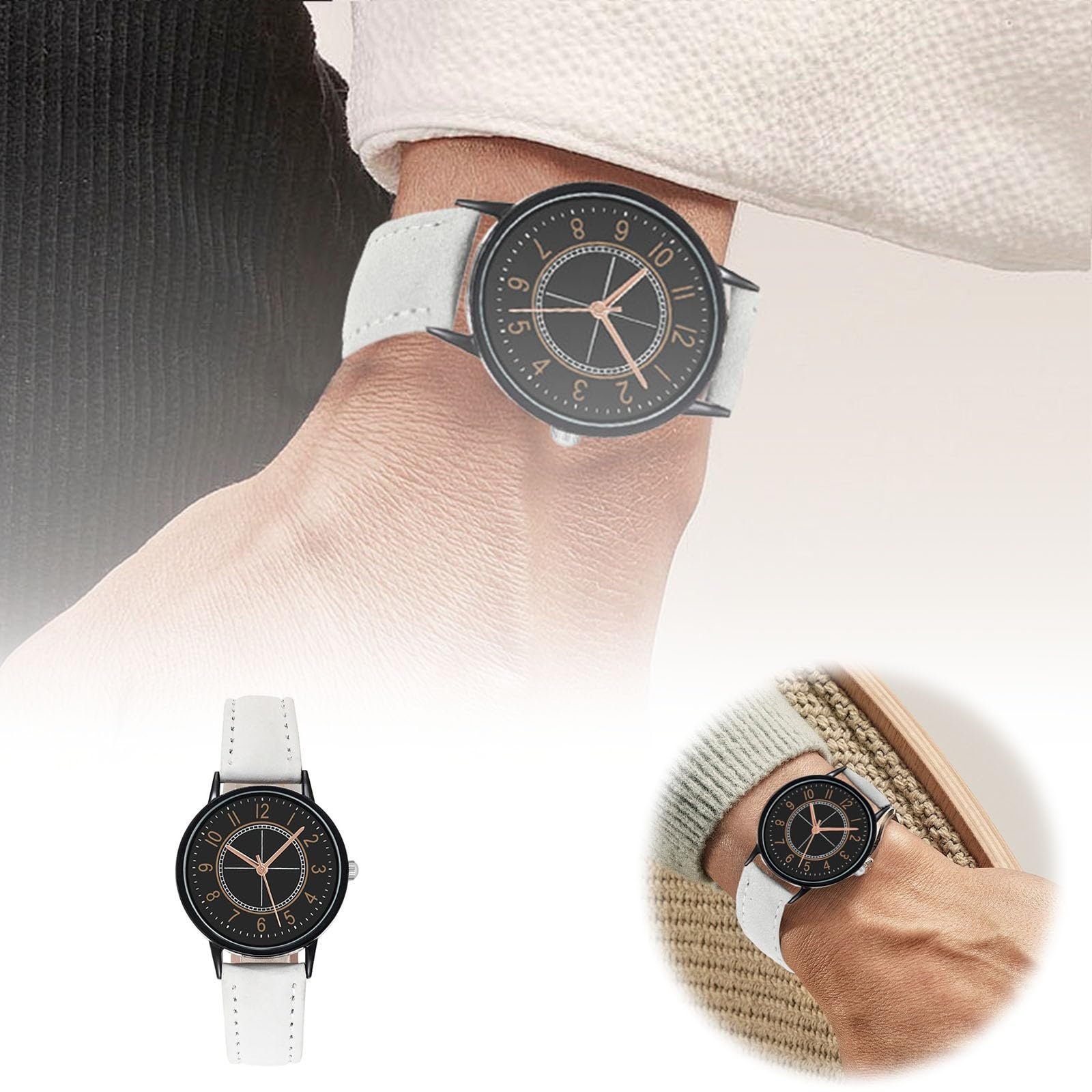 Женские аналоговые кварцевые часы с кожаным ремешком A, One Size, фото №3