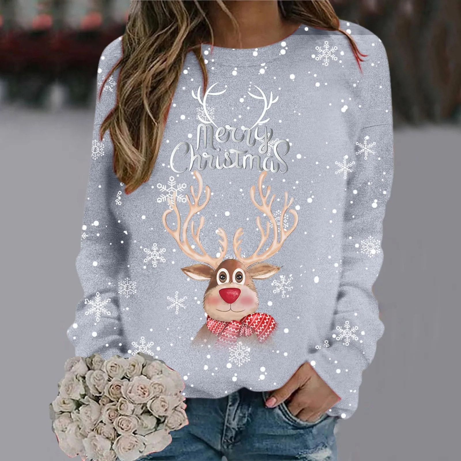 Різдвяний светр з оленячим візерунком, жіночий, фото №3 Різдвяний светр з оленячим візерунком, жіночий, фото №3