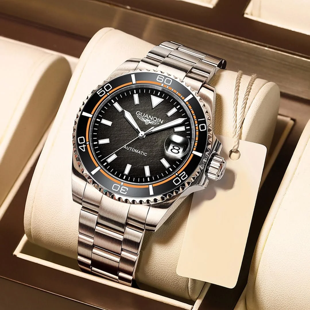 Автоматичний годинник GUANQIN 41 мм, нержавіюча сталь, водонепроникний, механічний, фото №5