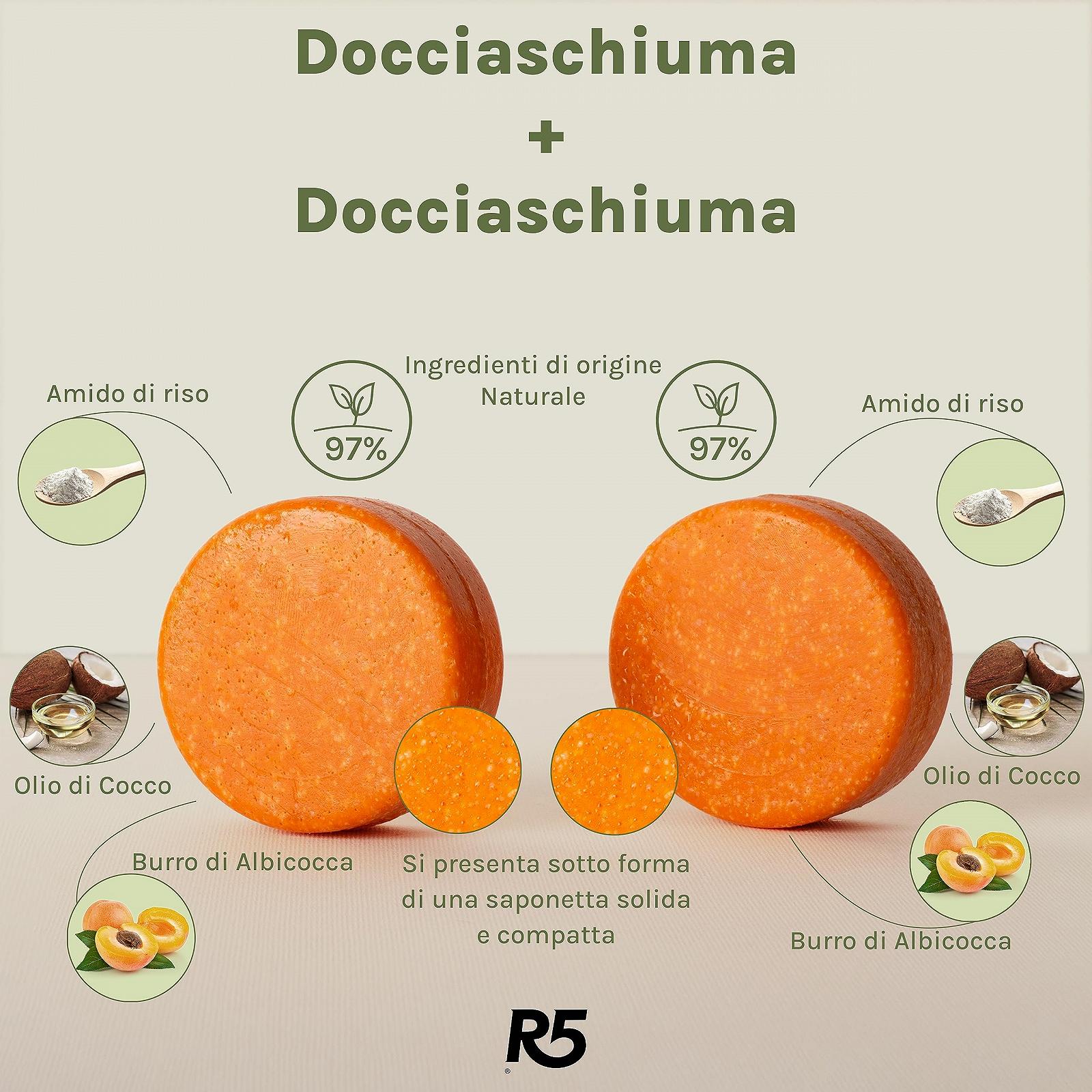 Твердий гель для душу R5 Поживний Набір 2 шт по 70 г з тримачем, фото №2