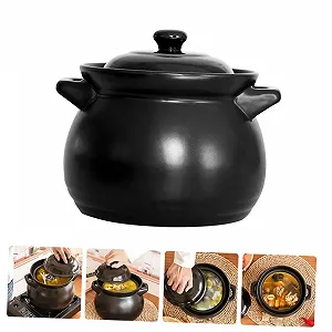 Горшок керамический NOLITOY для тушения риса и курицы Черный synthetic.ua - Фото 1