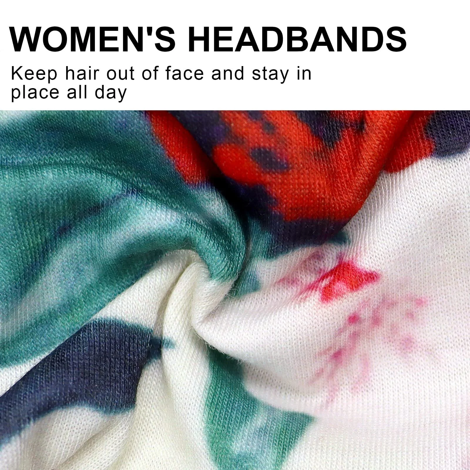 Пов'язка на голову Kavya Boho, еластична, м'яка, богемна, квітковий візерунок, фото №3