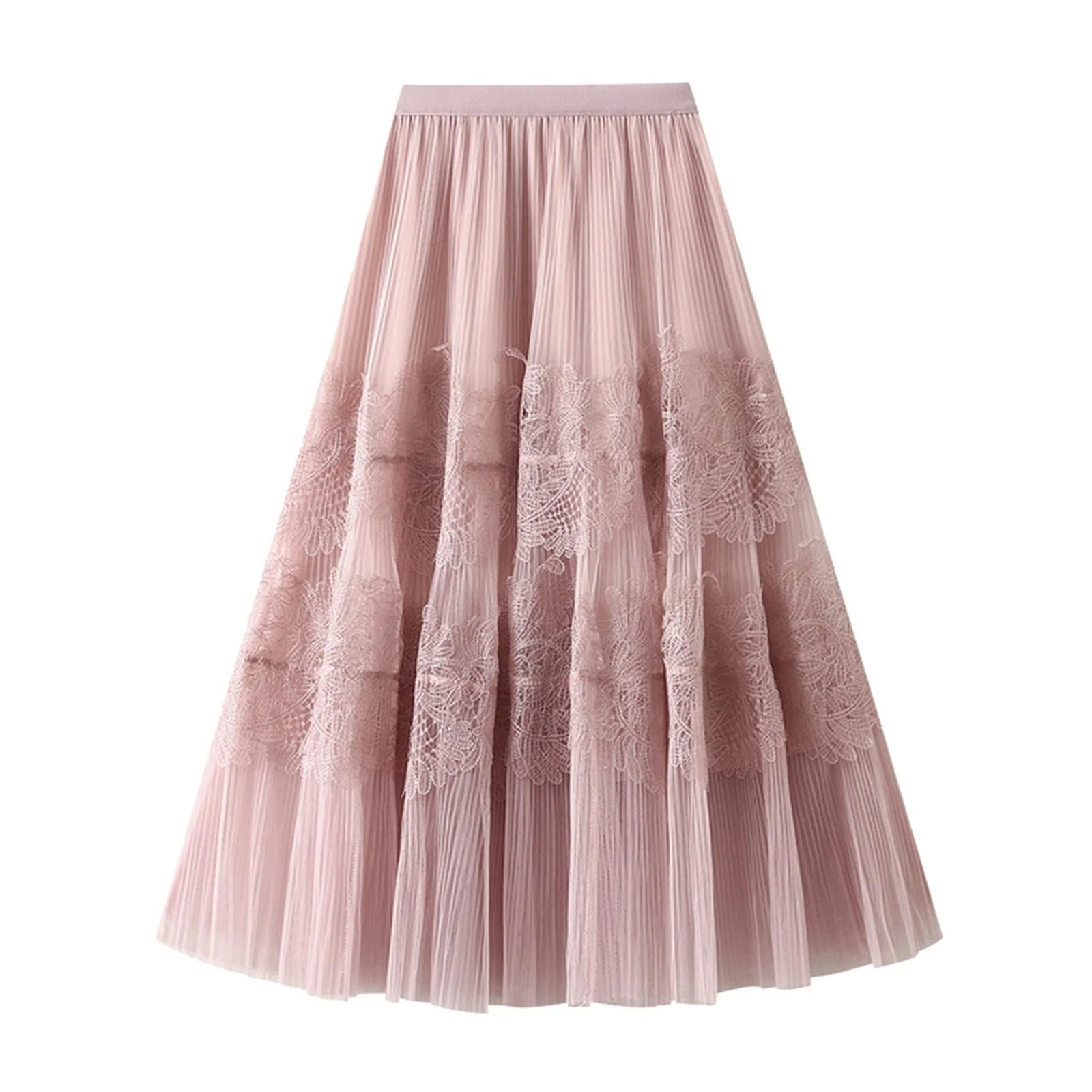 Спідниця-пачка жіноча міді багатошарова; еластична завищена талія; А-силует, фото №1