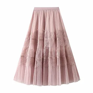 Спідниця-пачка жіноча міді багатошарова; еластична завищена талія; А-силует - Фото 1