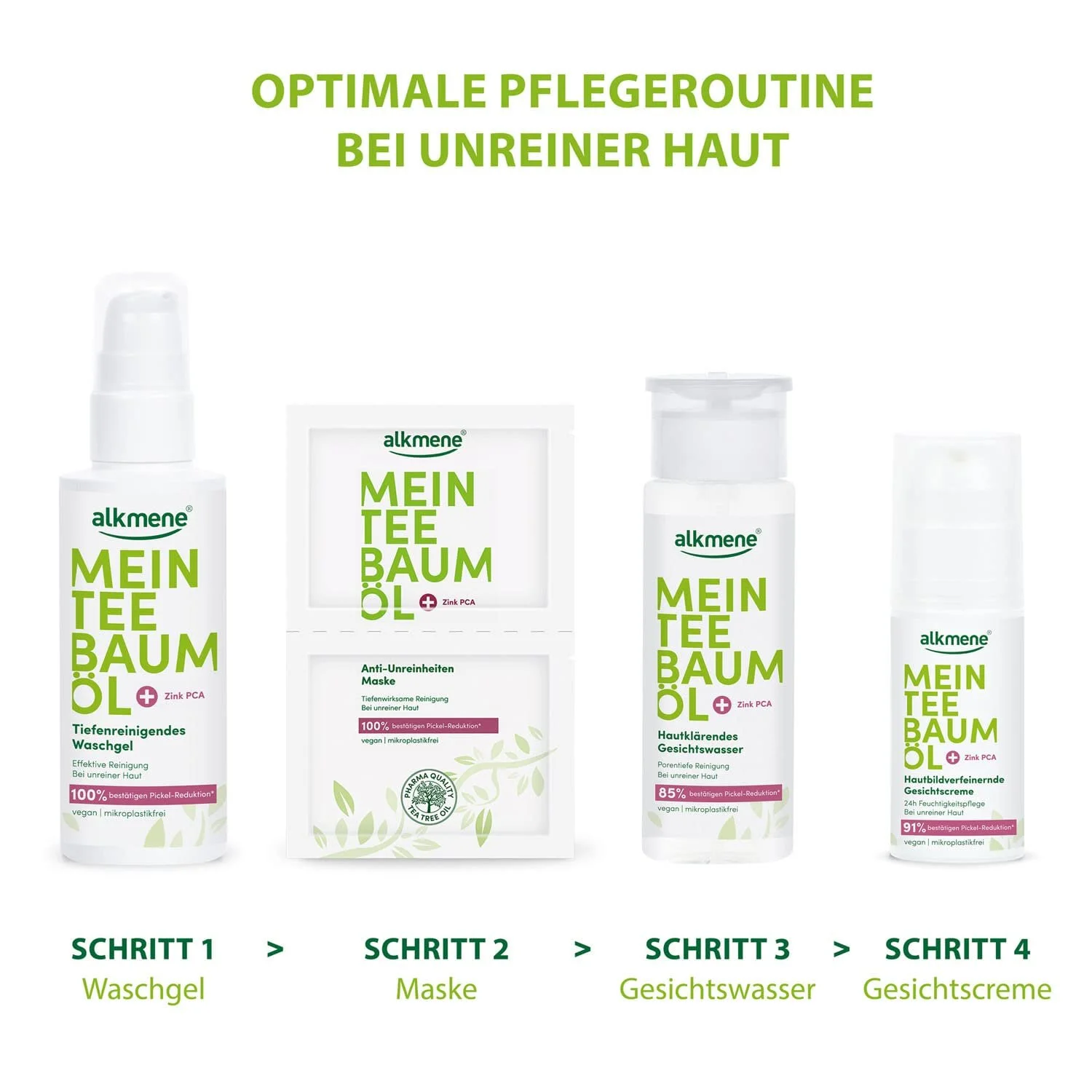 Маска Alkmene Mein Teebaum Oil Anti Impurities 2 x 7 мл для зменшення прищів, фото №5 Маска Alkmene Mein Teebaum Oil Anti Impurities 2 x 7 мл для зменшення прищів, фото №5