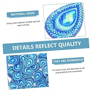 Стразы Капля Декоративные Бриллианты Блестящие Модные Ювелирные Изделия для Одежды Края Свадебного Платья Самодельные Украшения для Ногтей Смола Синий, 2 шт synthetic.ua - Фото 1