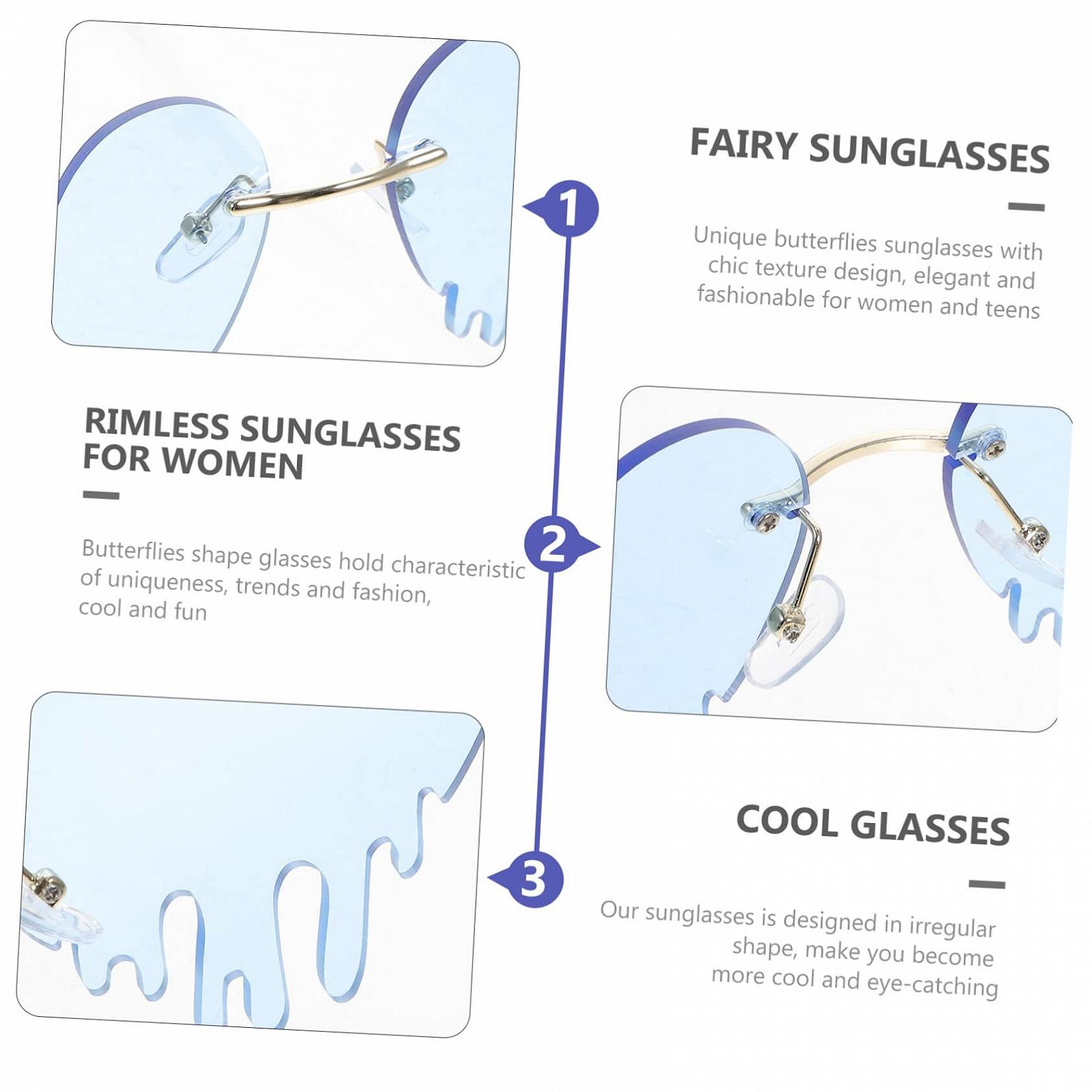 Сонцезахисні окуляри PACKOVE, 2 шт, Без оправи, Хмара, Блакитний, фото №9
