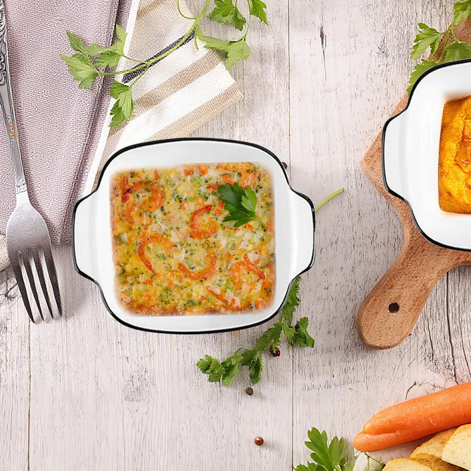 Набір форм для запікання IIRC керамічних малих 4 шт. біла 14.5 x 11.5 x 5.5 см, фото №4 Набір форм для запікання IIRC керамічних малих 4 шт. біла 14.5 x 11.5 x 5.5 см, фото №4