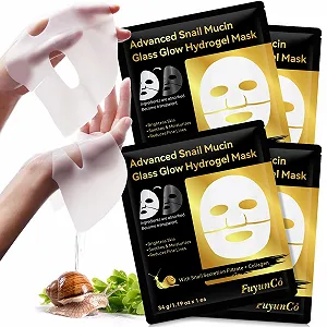 Маска для лица Snail Mucin, Advanced Snail Mucin Glass Glow Hydrogel Collagen Mask для чувствительной кожи, корейская маска для лица, увлажняет и восстанавливает кожу, антивозрастной эффект - Фото 1