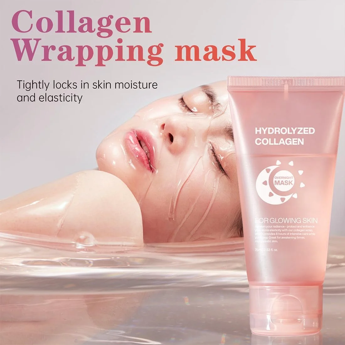 Маска Ночная Collagen, Маска для Лица Collagen Overnight, Корейская Маска-Пленка Collagen - Глубокое Увлажнение, Уменьшает Морщины и Улучшает Эластичность Кожи (Упаковка 1/Набор Discovery), фото №2