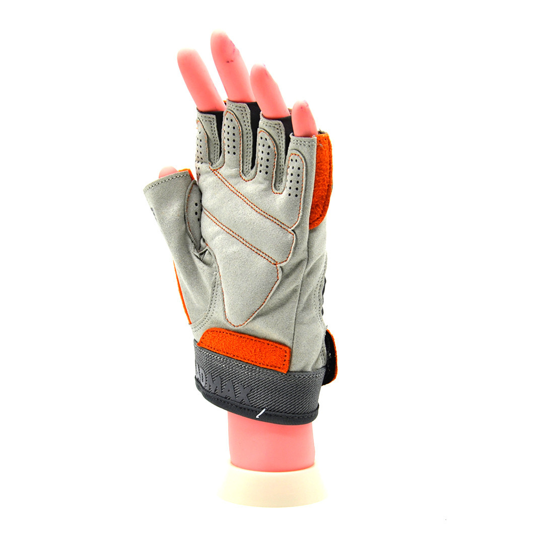 Рукавички для фітнесу MadMax MFG-850 Crazy Grey/Orange S, фото №3