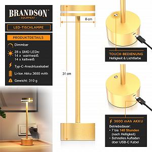 Настільна лампа LED Brandson Wireless Dimmable 3600 мАг 28 SMD LED synthetic.ua - Фото 1