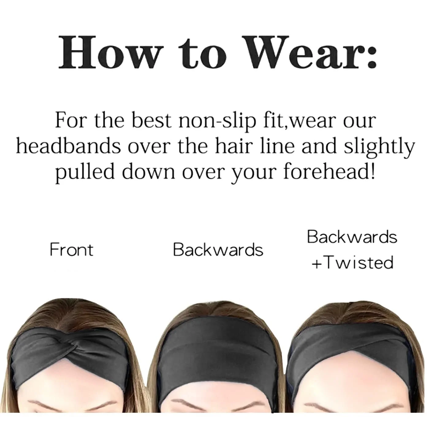 Набір жіночих пов'язок на голову 6 шт, Широкі еластичні м'які, фото №4