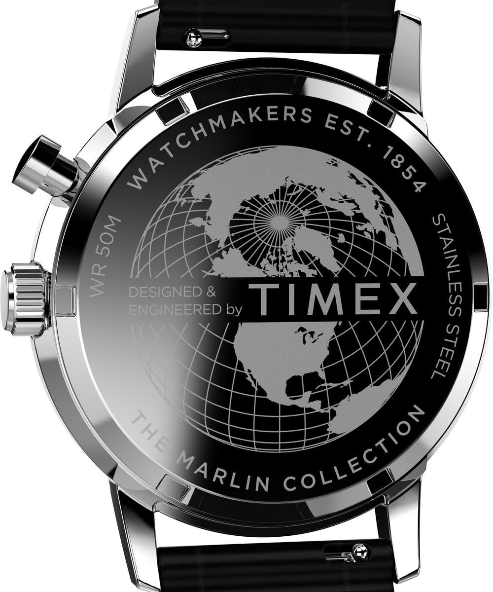 Годинник Timex Marlin Moonphase Чоловічий Багатофункціональний циферблат, чорний, фото №4