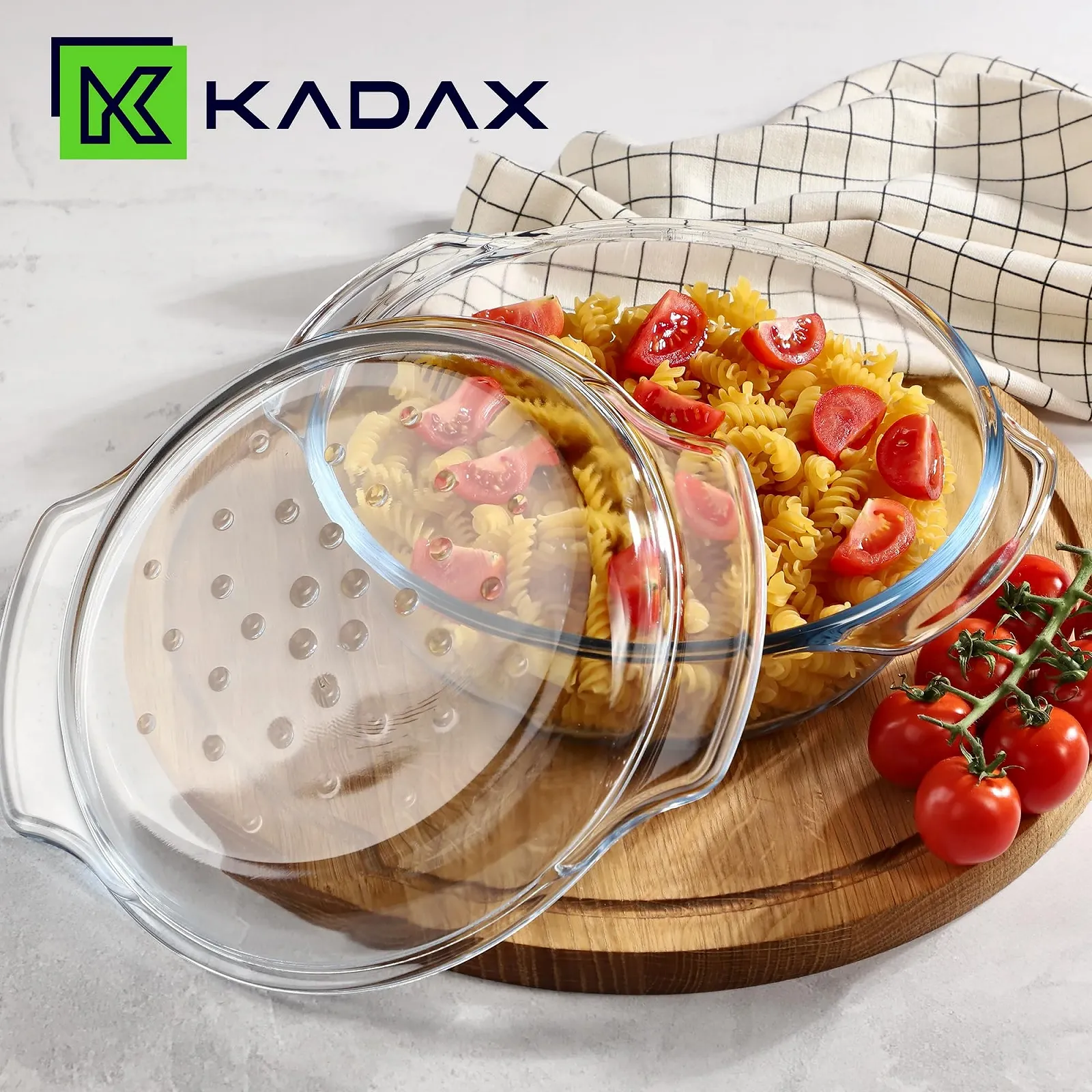 Скляна жаровня KADAX Acri з кришкою, прямокутна 5.8 л, фото №6