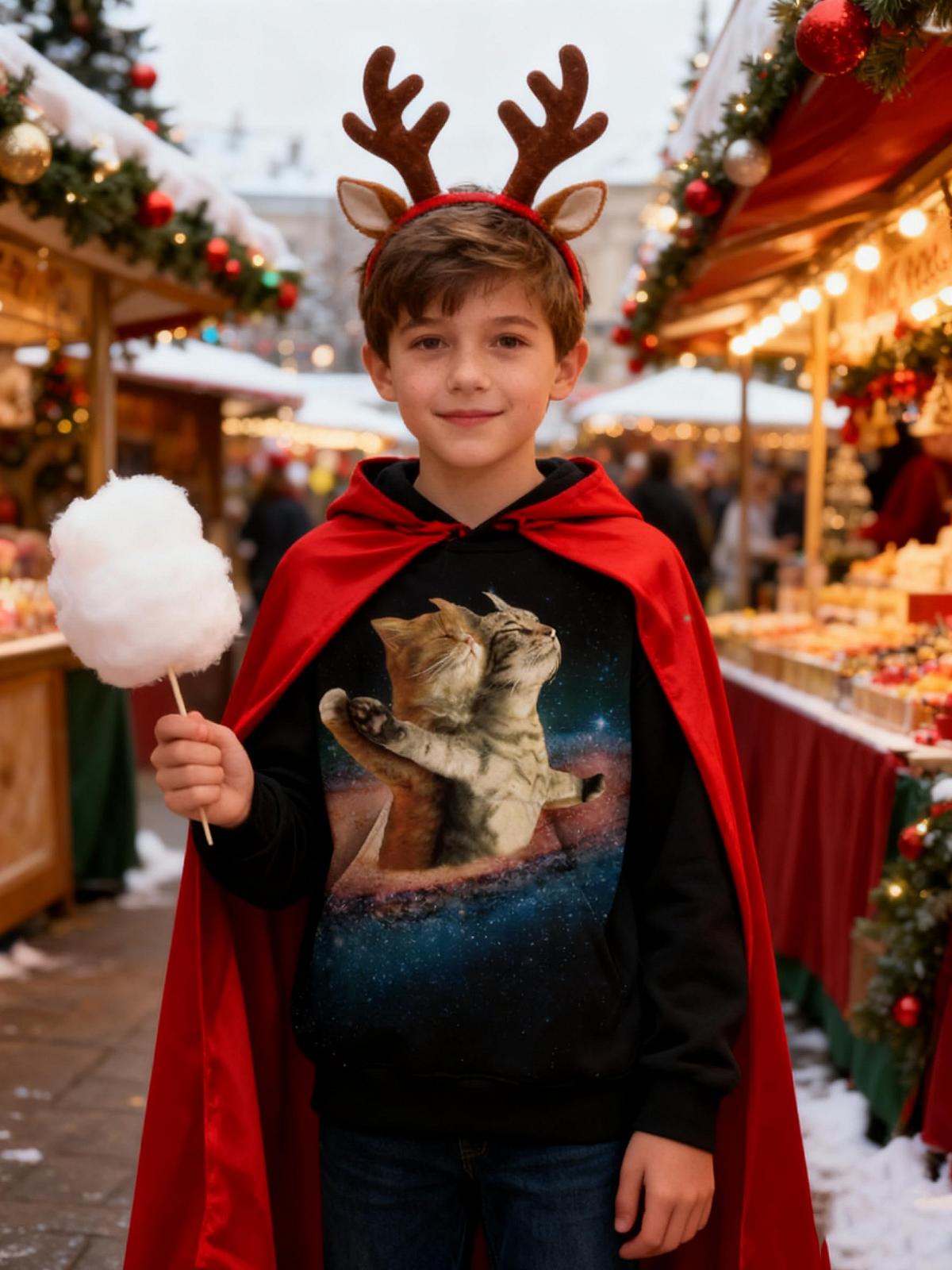 Худи Loveternal Детское 3D принт Худи для мальчиков и девочек, свитер с длинными рукавами и карманами, для возраста 5 - 13 лет, фото №4