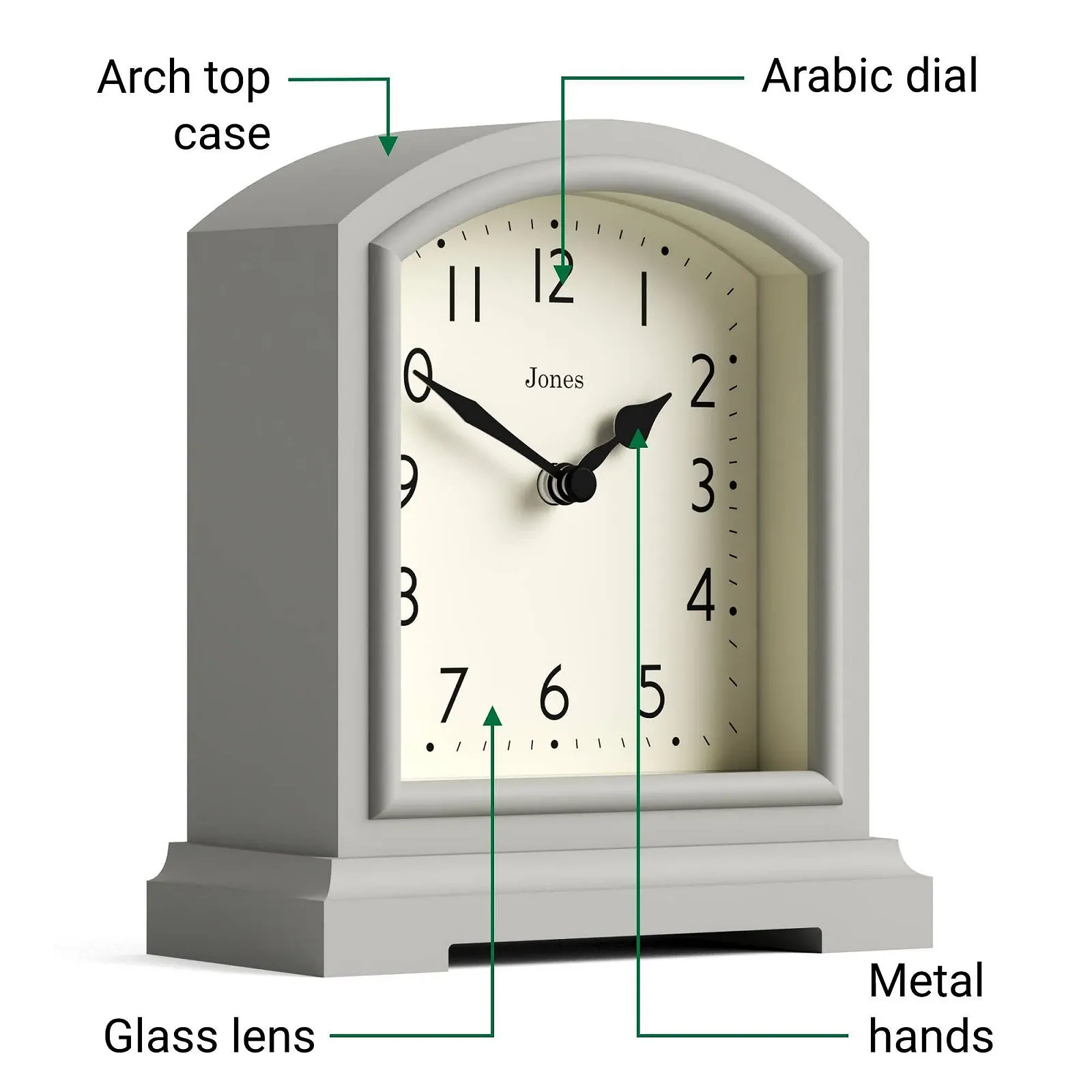 Часы каминные JONES CLOCKS Tavern Арка Светло-серый, фото №6