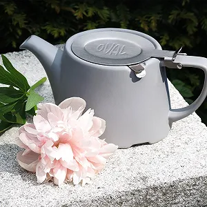 Чайник-заварник London Pottery Овальний з інфузором для розсипного чаю, Камінь, Сатин Сірий, 3 чашки synthetic.ua - Фото 1