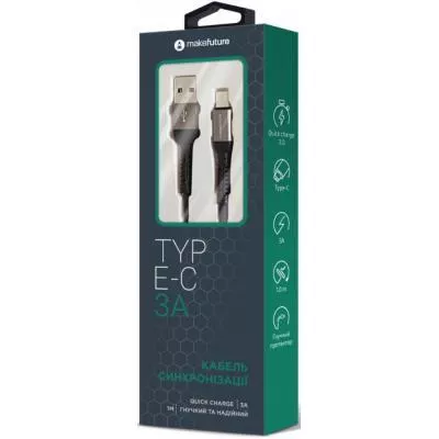 Дата кабель USB 2.0 AM to Type-C 1.0m 3 A MakeFuture (MCB-CD3GR), фото №2 Дата кабель USB 2.0 AM to Type-C 1.0m 3 A MakeFuture (MCB-CD3GR), фото №2