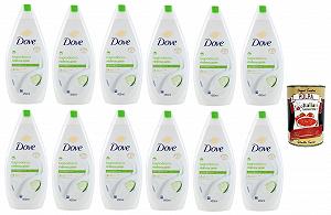 Гель для душу Dove Bagnodoccia Rinfrescante Огірок та Зелений чай 12 x 450 мл + Томатна м'якоть 400 г - Фото 1