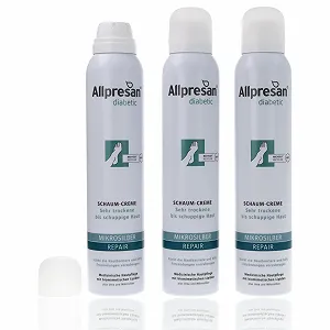 Крем-піна для ніг Allpresan Diabetic Micro Silver + Repair з мікросріблом для сухої шкіри при діабеті, 200 мл (3 шт.) synthetic.ua - Фото 1