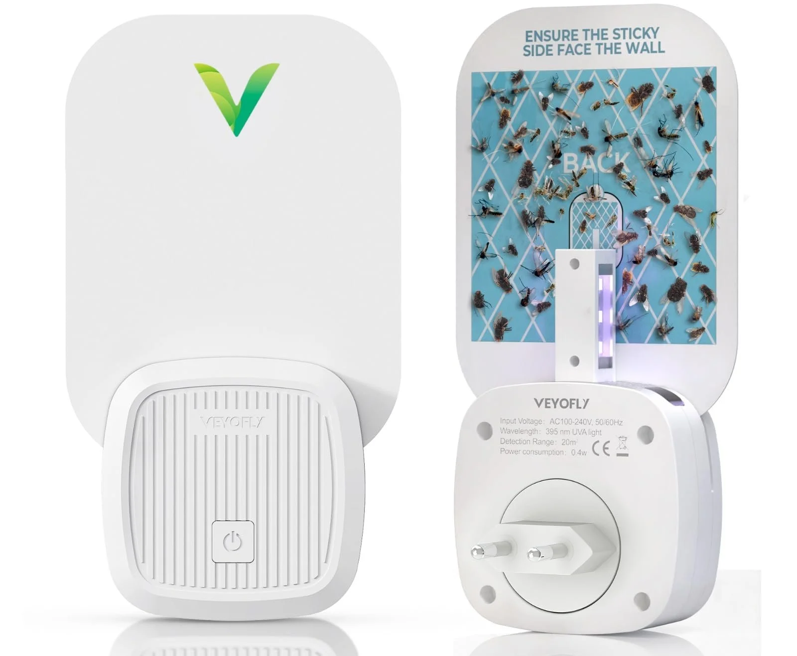 Ловушка для мух VEYOFLY Socket 1 устройство + 3 клеевые ловушки, фото №1