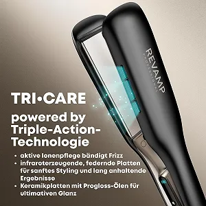 Выпрямитель для волос REVAMP Enigma Tri-Care широкий инфракрасный 130-235°C synthetic.ua - Фото 1