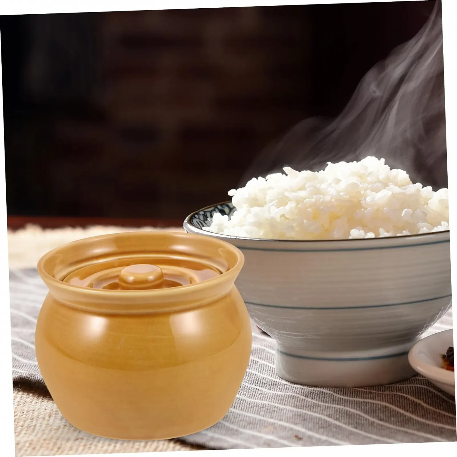 Каструля-керол PRETYZOOM керамічна з кришкою мала для супу та каші, фото №8