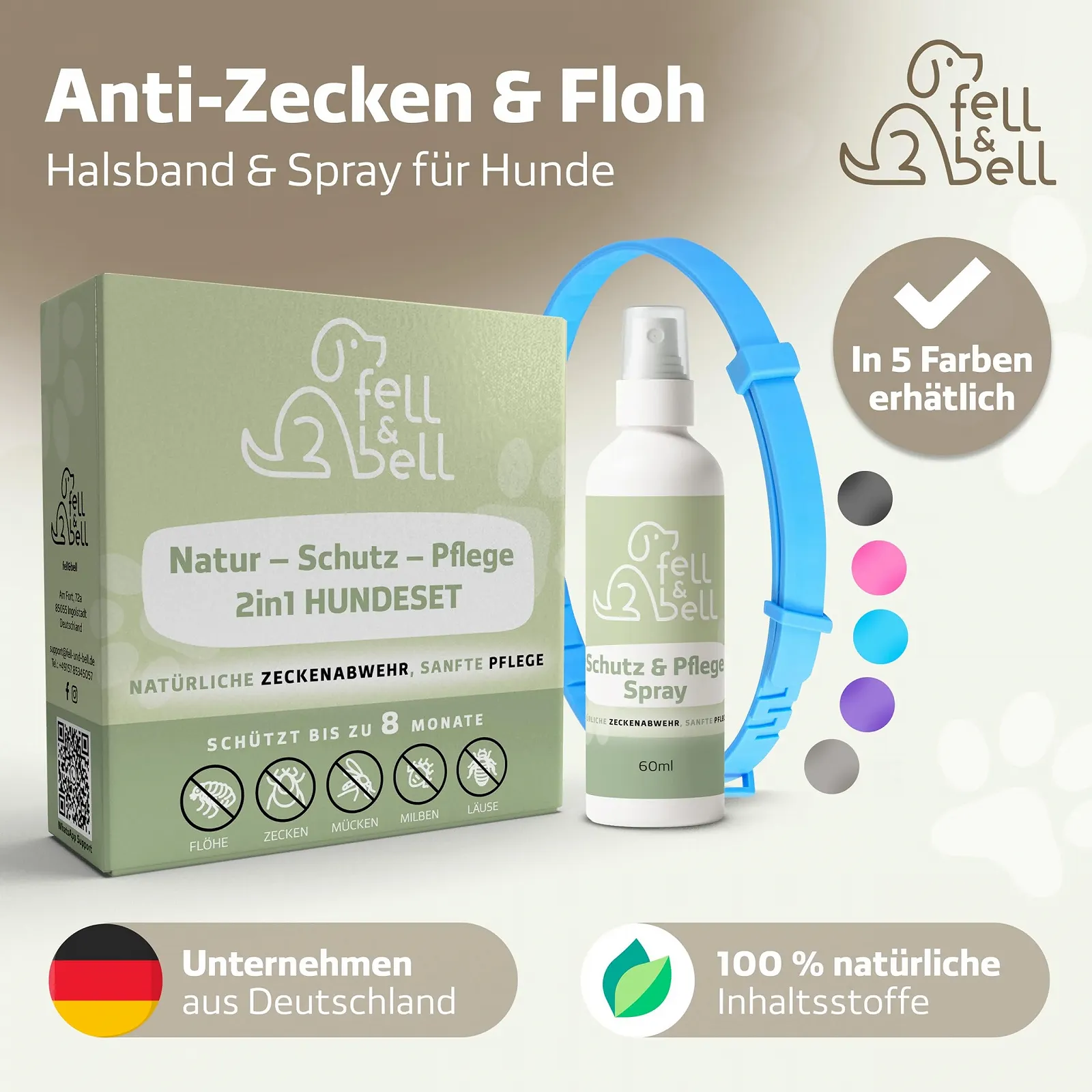 Нашийник проти кліщів fell&bell Silicone & Coconut Oil Spray 60 мл Chemical-Free, фото №8