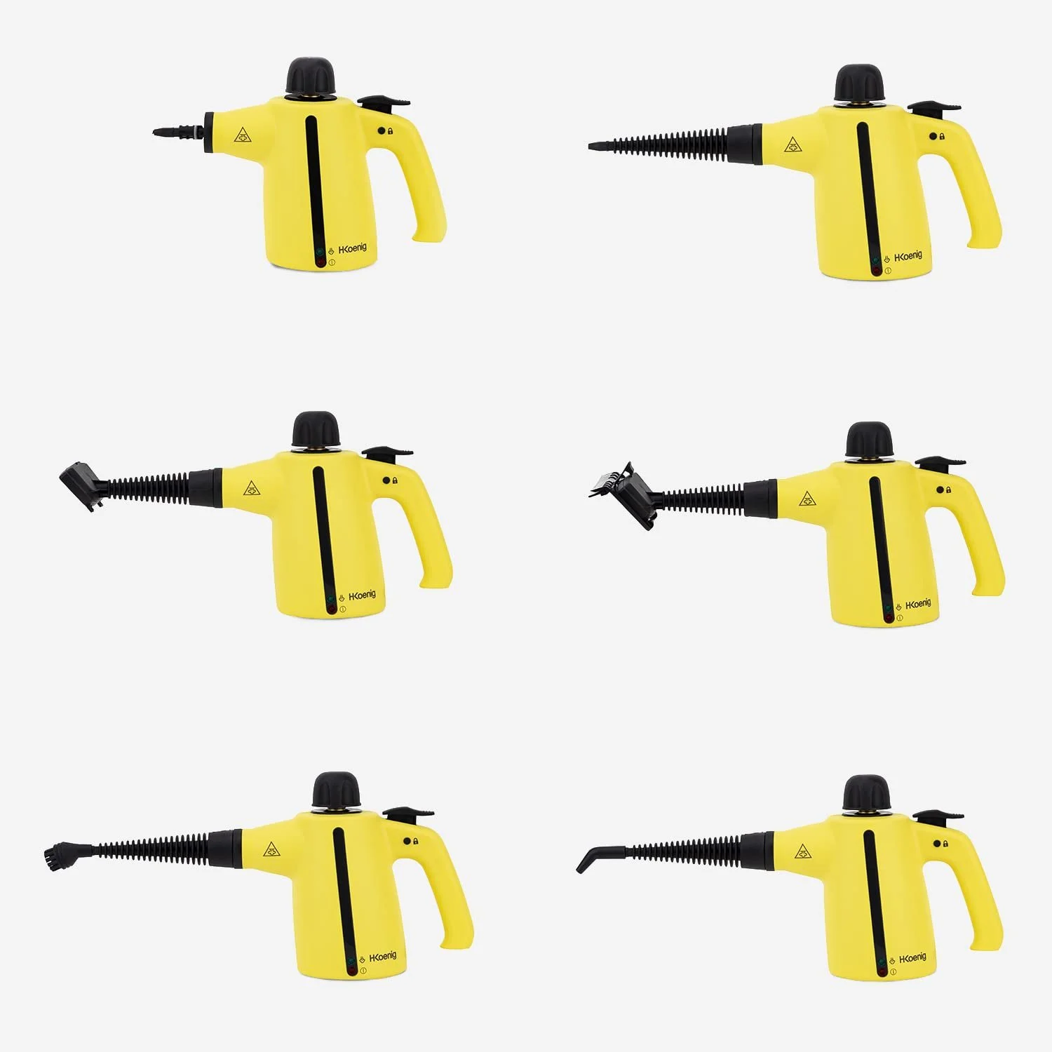 Ручний пароочисник-швабра H.Koenig NV720 3,5 бар 1050 Вт 350 мл 30 г/хв 14 аксесуарів 3 хв, фото №5