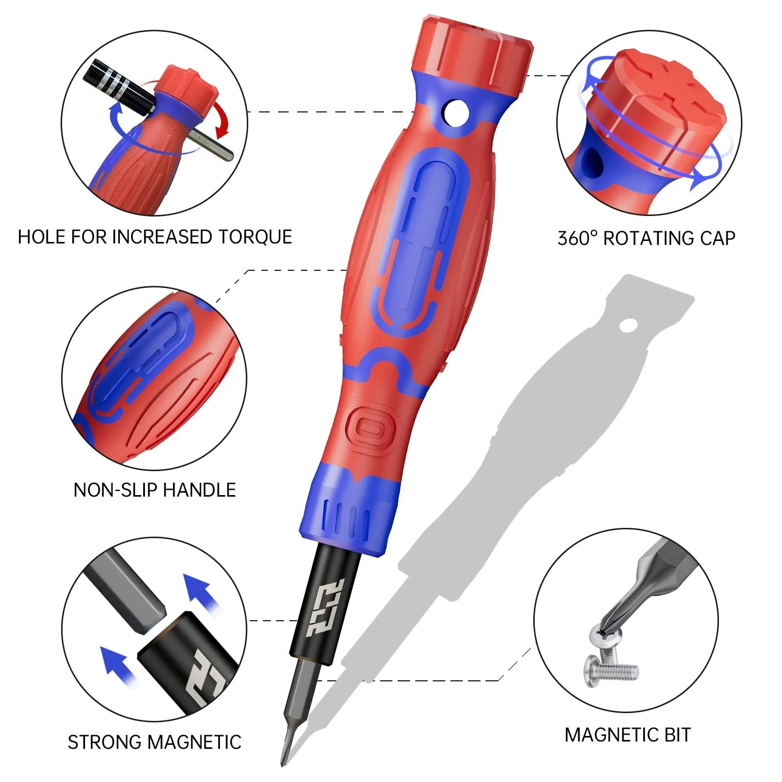 Набір прецизійних викруток JAKEMY 33 в 1 з 30 магнітними бітами Torx для електроніки, фото №2