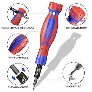 Набір прецизійних викруток JAKEMY 33 в 1 з 30 магнітними бітами Torx для електроніки synthetic.ua - Фото 1