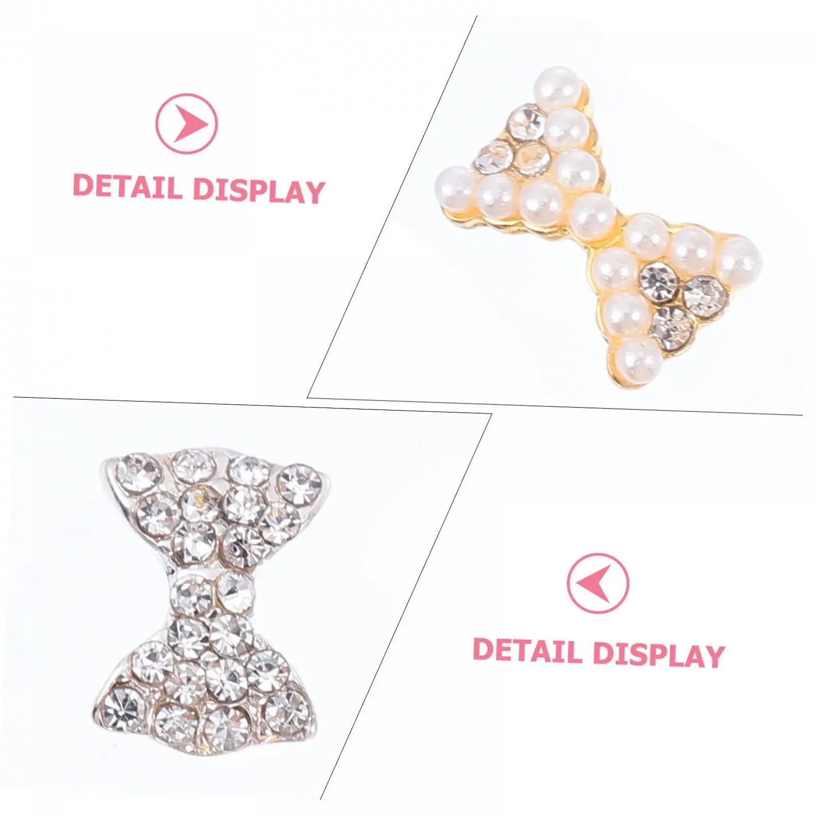 Украшения для ногтей Бриллиант Healvian Бантик 3D Украшения для ногтей Блестящие украшения для ногтей Стразы Украшения для ногтей с 3D Бабочками Праздничный галстук, фото №9