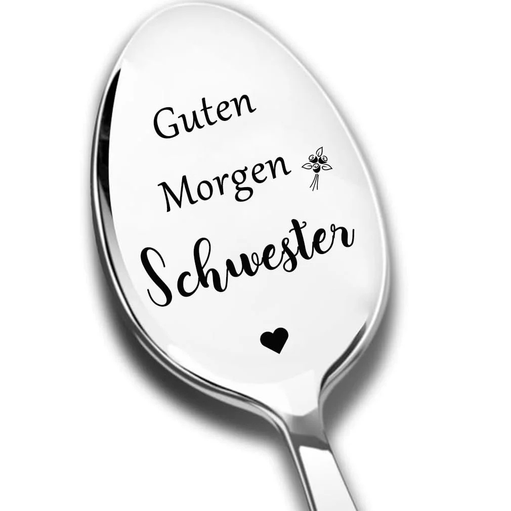Ложка з нержавіючої сталі з гравіюванням Good Morning, Best Sister, фото №1