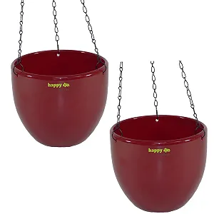 Подвесные корзины для гидропоники happy nature Venus Набор 2 шт. Керамика 13/12 Диаметр 17.5 см Высота 15 см Бордовый - Фото 1