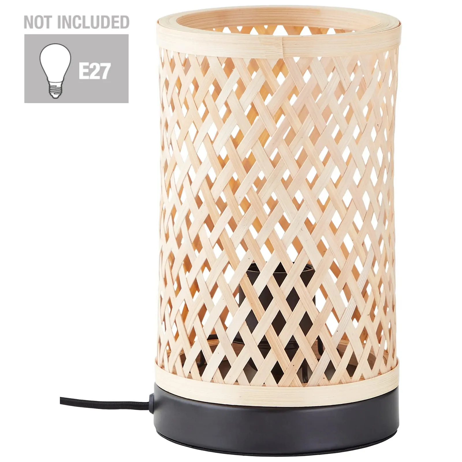 Настільна лампа INSPIRE Ninon 1 x E27 макс. 40 Вт висота 23 см Бамбук Метал Чорний, фото №4