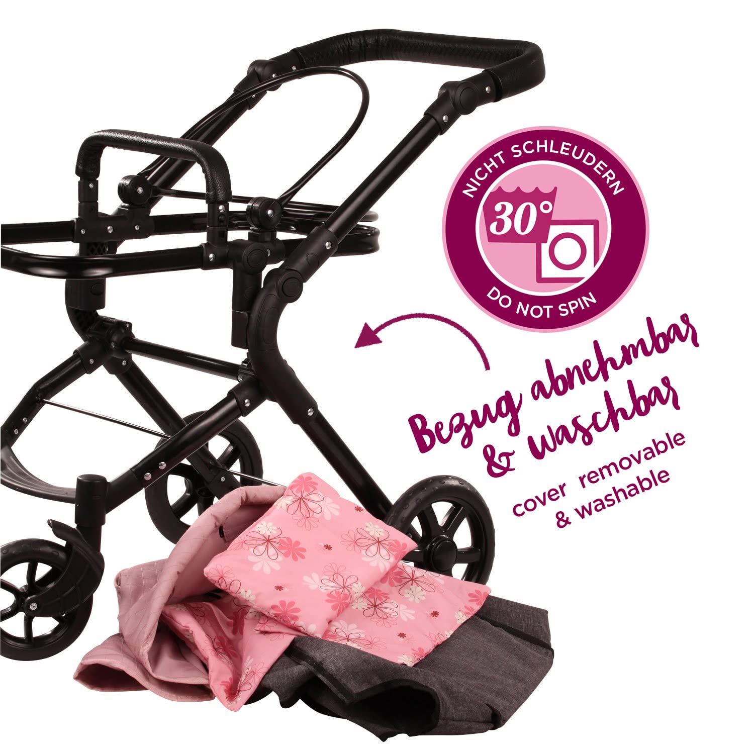 Коляска Götz Soft Mood 2-in-1 для ляльок до 50 см Регульована висота ручки 58 - 80 см, фото №3 Коляска Götz Soft Mood 2-in-1 для ляльок до 50 см Регульована висота ручки 58 - 80 см, фото №3