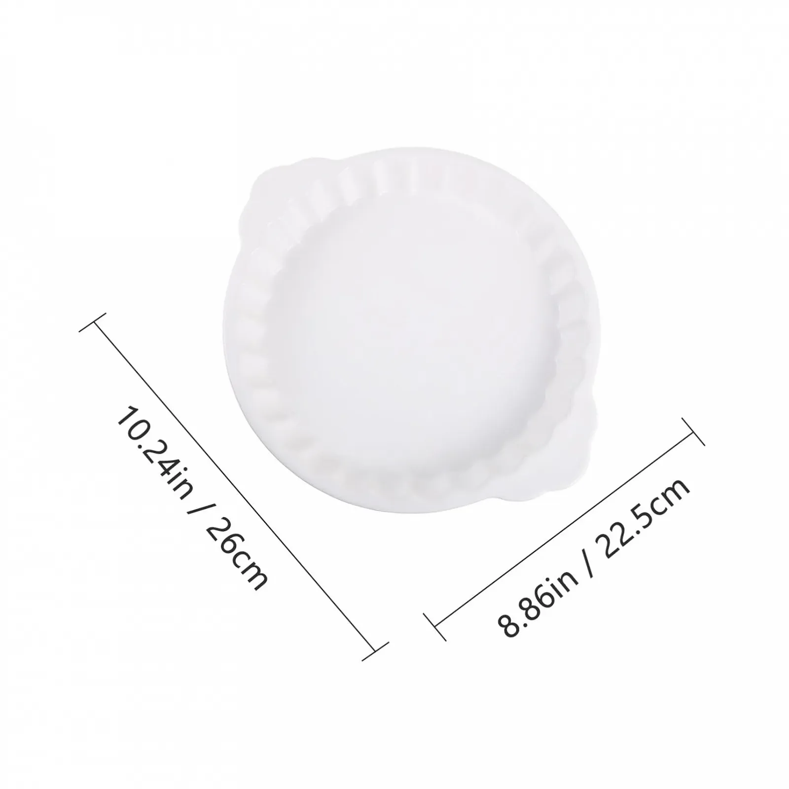 Керамическая форма для запекания SOIMISS Круглая с ручками Термостойкая Белая, фото №2