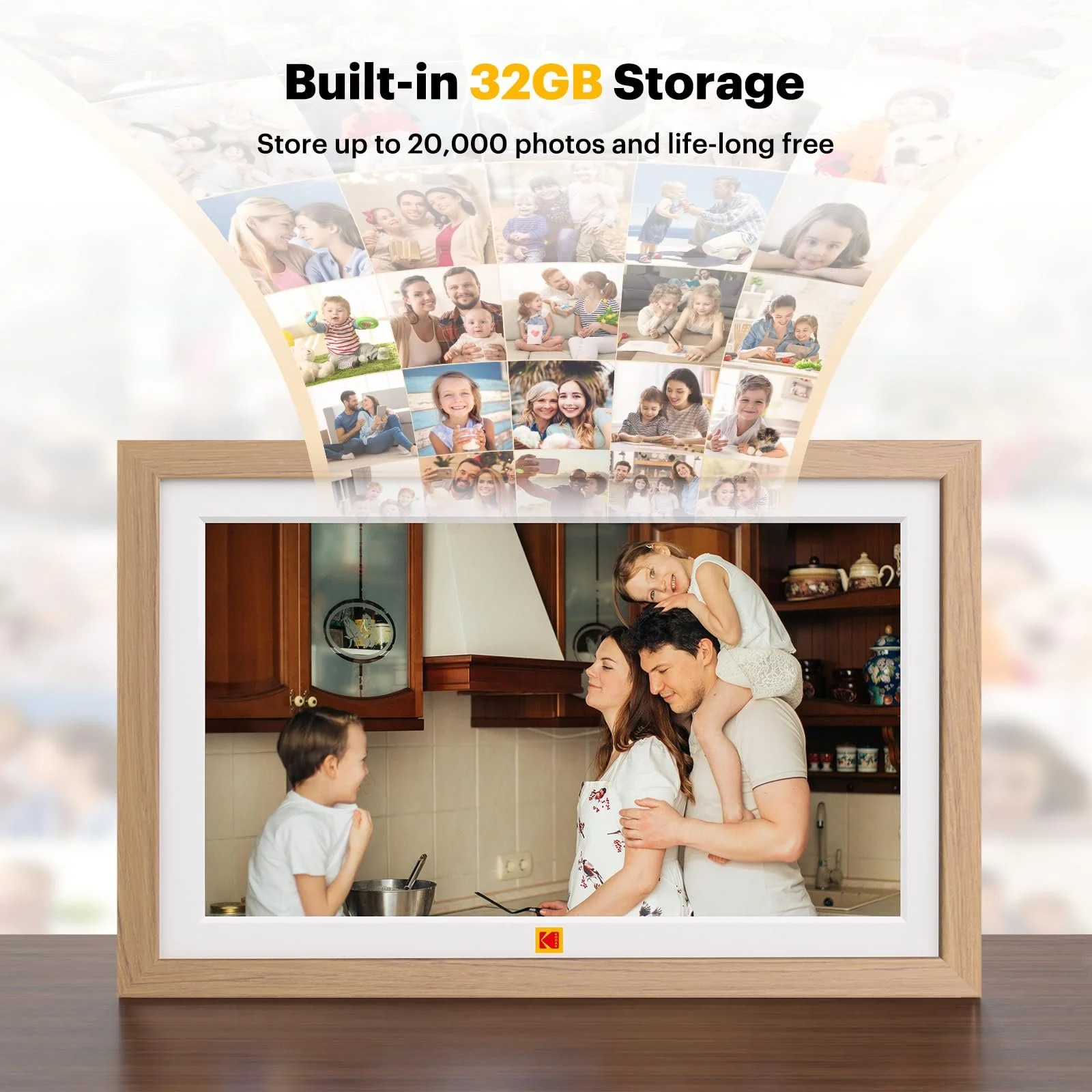Цифровая фоторамка Kodak 15.6 Inch Touch Screen WiFi 1920 x 1080 32GB Burlywood, фото №5