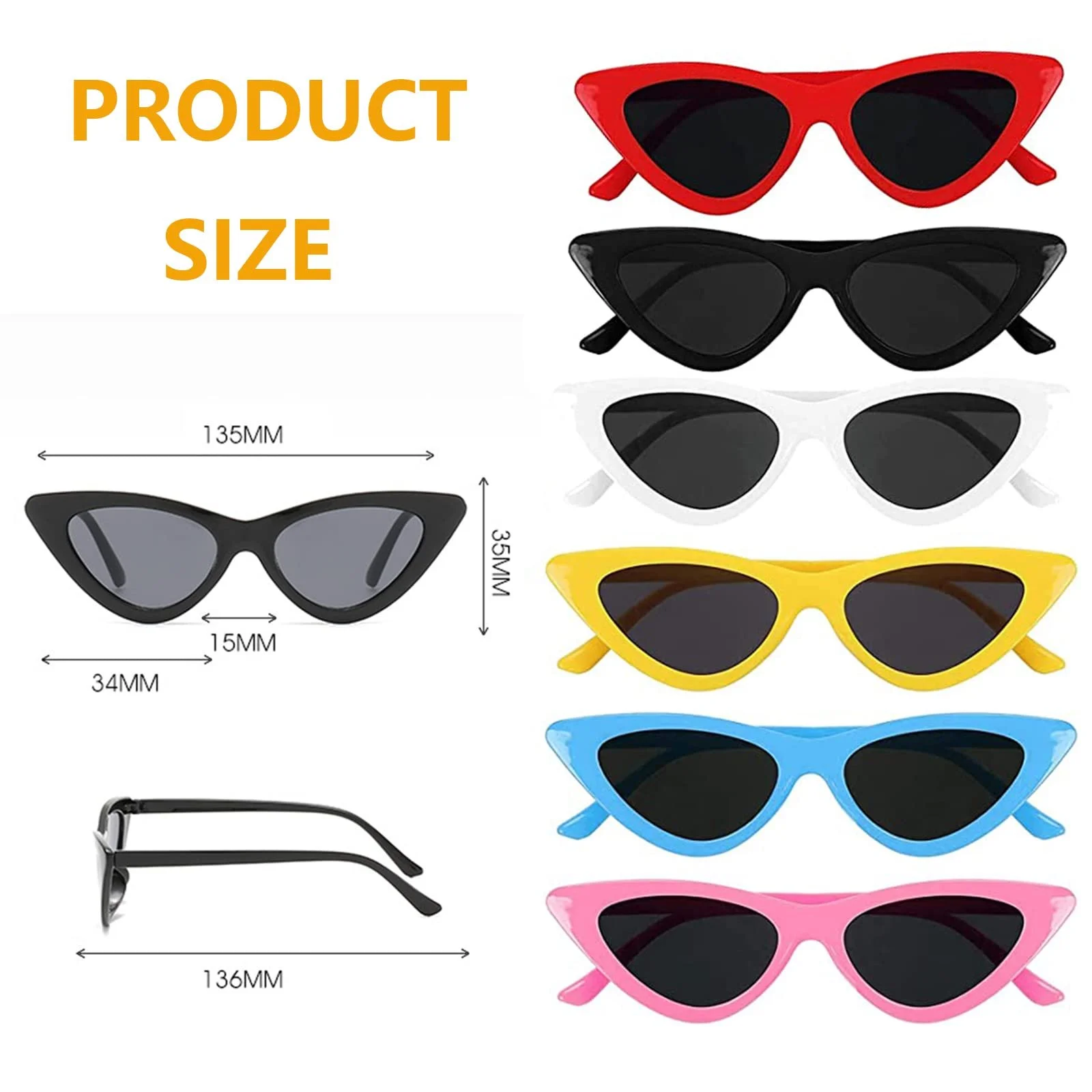 Солнцезащитные очки Bztzhm Набор из 6 Неоновые, фото №2